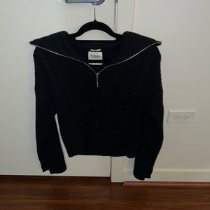 Abercrombie Merino Wool-Blend Cable Half-Zip